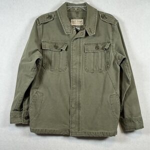 Old Navy Jacket Mens XL Army Green Military Utility Work Field Zip Button Up